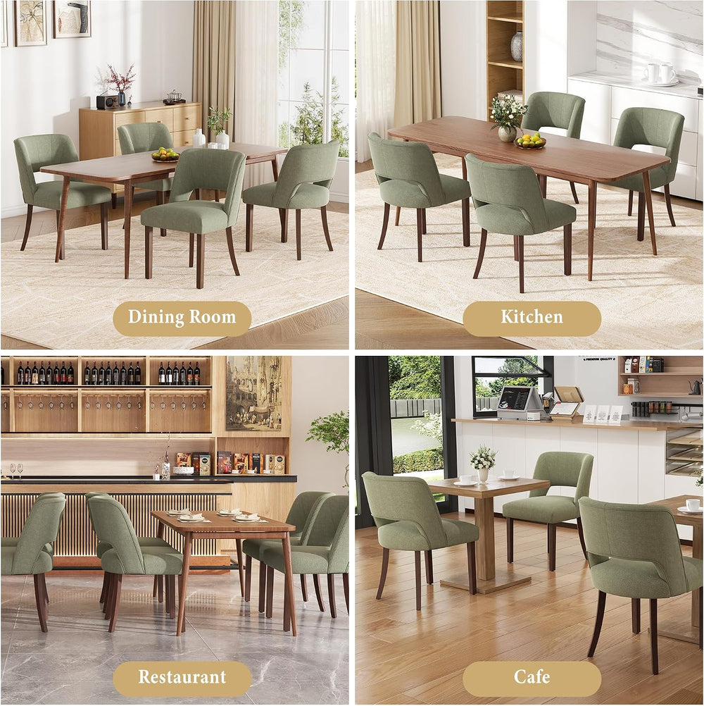 Dining Chairs Set of 6,Modern Dining Room Chairs with Thick Cushions,Linen Up...