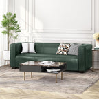 Merax Mid Century Modern 3 Seater Sofa with Birch Wood Legs, 80" Wide Smooth Upholstered Couch for Living Room, Apartment, Green