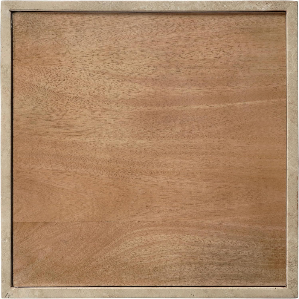 SAFAVIEH Couture - Leslianne Square Accent Table - Natural Solid Wood Top &am...