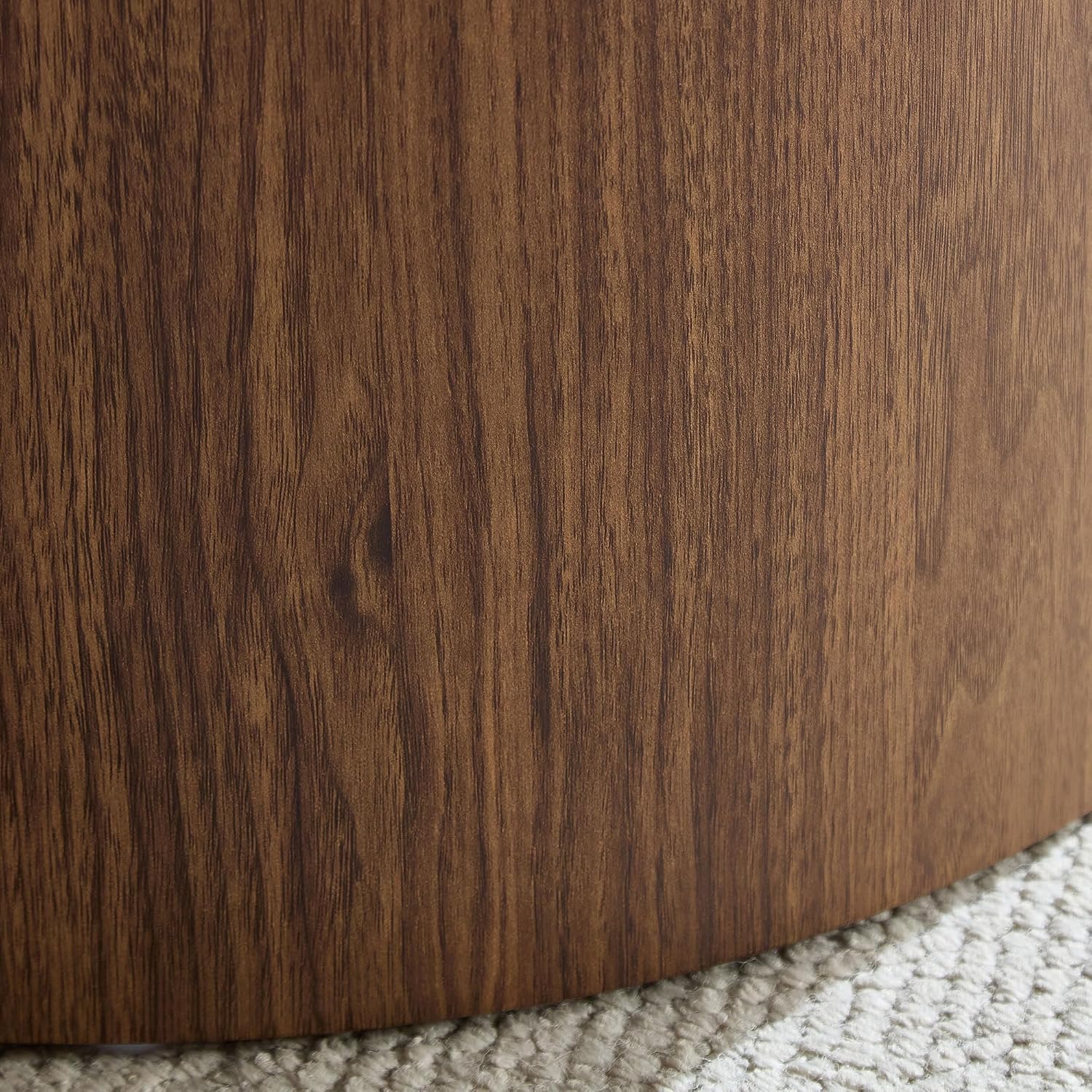 Nesting Coffee Table Set of 2, Modern Round Coffee Table Drum Side Table, Wooden Circle Accent Tables End Tables for Small Spaces Living Room Bedroom Office (Walnut)