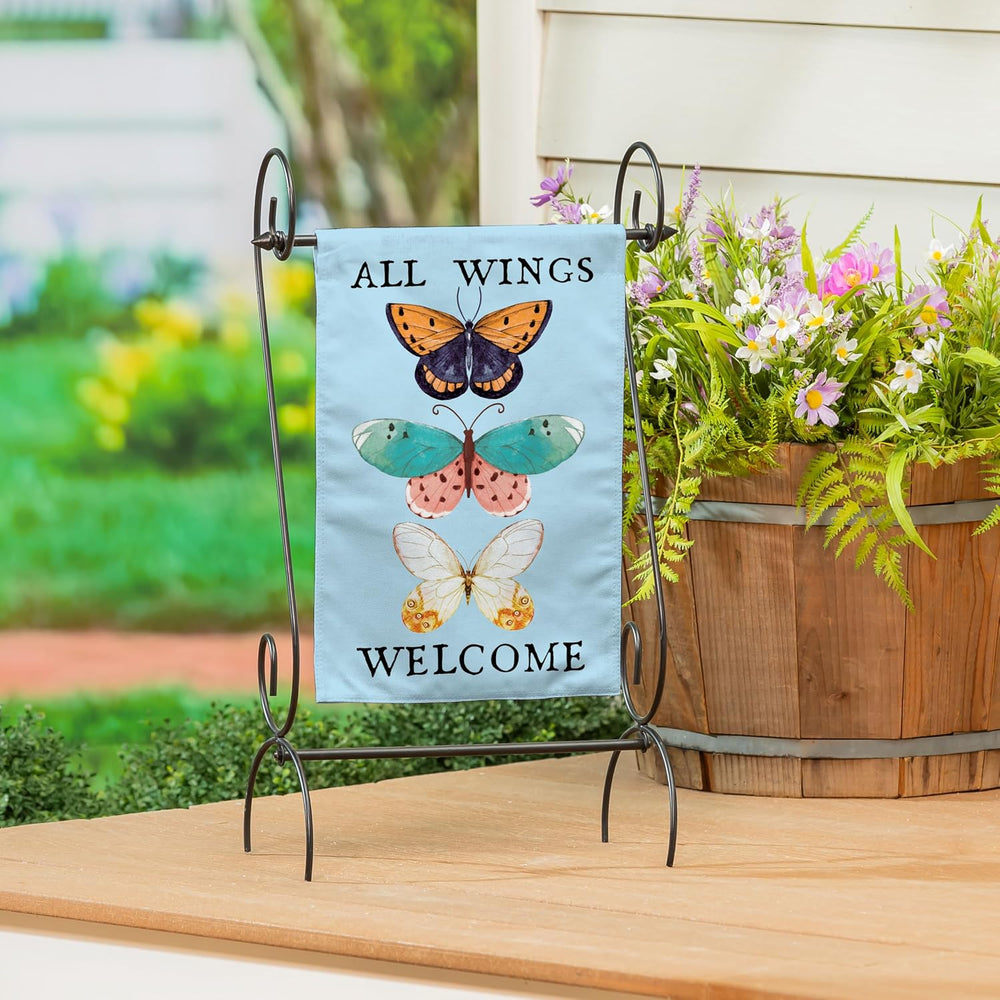 Evergreen Scroll American Garden Flag Stand | Premium Metal Iron Flag Holder ...