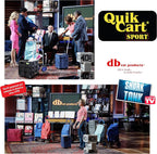 dbest products Quik Cart Sport Collapsible Rolling Crate on Wheels for Teachers Tote Basket 80 lbs Capacity, Made from Heavy Duty Plastic Used as a Seat, Black, Compact