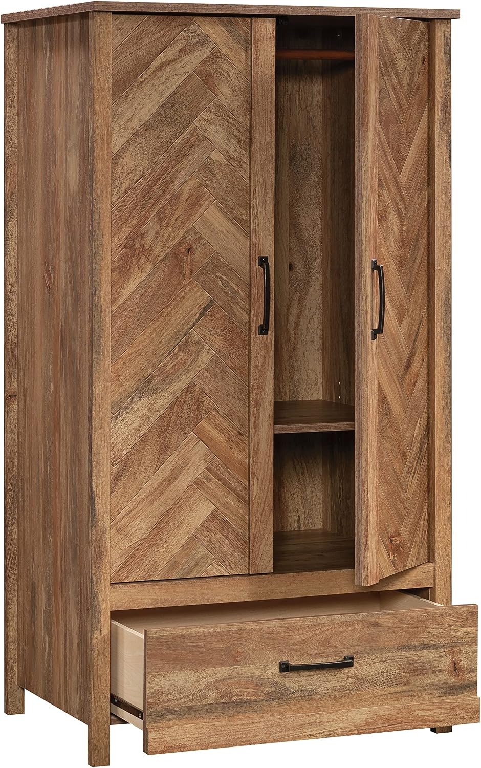 Sauder Cannery Bridge Armoire, L: 32.36" x W: 22.52" x H: 59.80", Sindoori Mango Finish