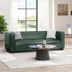 Merax Mid Century Modern 3 Seater Sofa with Birch Wood Legs, 80" Wide Smooth Upholstered Couch for Living Room, Apartment, Green