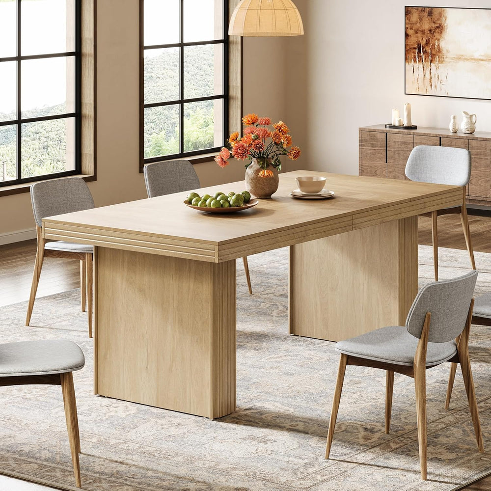 Tribesigns 63 Inches Farmhouse Dining Table for 6, Modern Kitchen Table with ...
