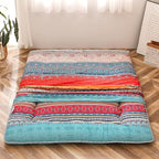 MAXYOYO Japanese Floor Mattress Futon Mattress, 4" Thicken Tatami Mat Sleeping Pad Foldable Roll Up Mat Boys Girls Dormitory Pad Kids Floor Lounger Pillow Bed, Charcoal Grey, Queen Size