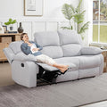 Recliner Sofa Set Couches for Living Room Chair Line Fabric Living Room Furniture Sets, Adjusted Loveseat Reclining Couch Furniture Sofa Set for Theater Seating, 3-Seater, Grey White