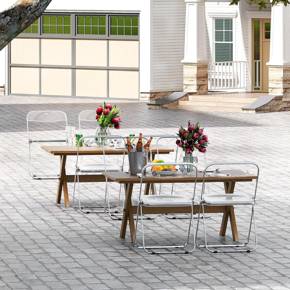 Real Relax Acrylic Folding Chairs,Foldable & Stackable Clear Chairs with ...
