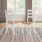 Signature Design by Ashley Gesthaven Solid Wood Frame Dining Chair, Set of 2, White/Natural