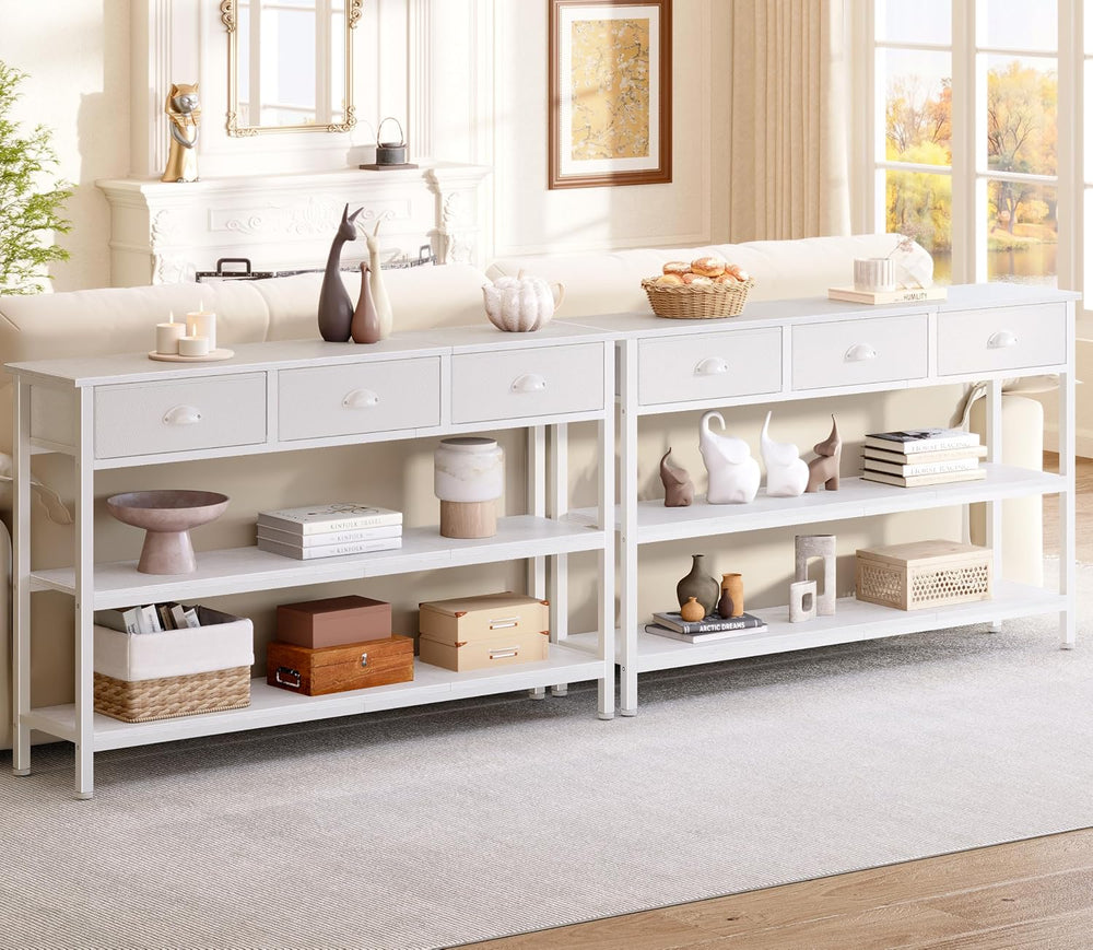 47" console table Set of 2 with 3 Drawers, Sofa Table for Behind Couch |...