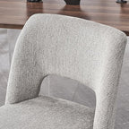 VKNOW Wooden Dining Chairs Set of 4, Modern Fabric Upholstered Dining Room Chair Kitchen Chairs, Farmhouse Dinner Chair for Kitchen Dining Room, Grey