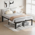20 Inch Full Size Bed Frame, 3500Lbs Heavy Duty Metal Platform with Round Corner Legs Mattress Slide Stopper, Steel Slat Support No Box Spring Needed, Noise Free, Non-Slip, Easy Assembly