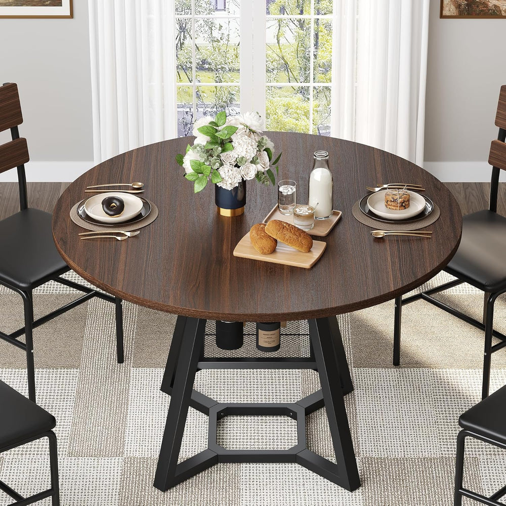 knoworld Round Dining Table for 4, Kitchen Tables Dining Room Circle Dinner T...