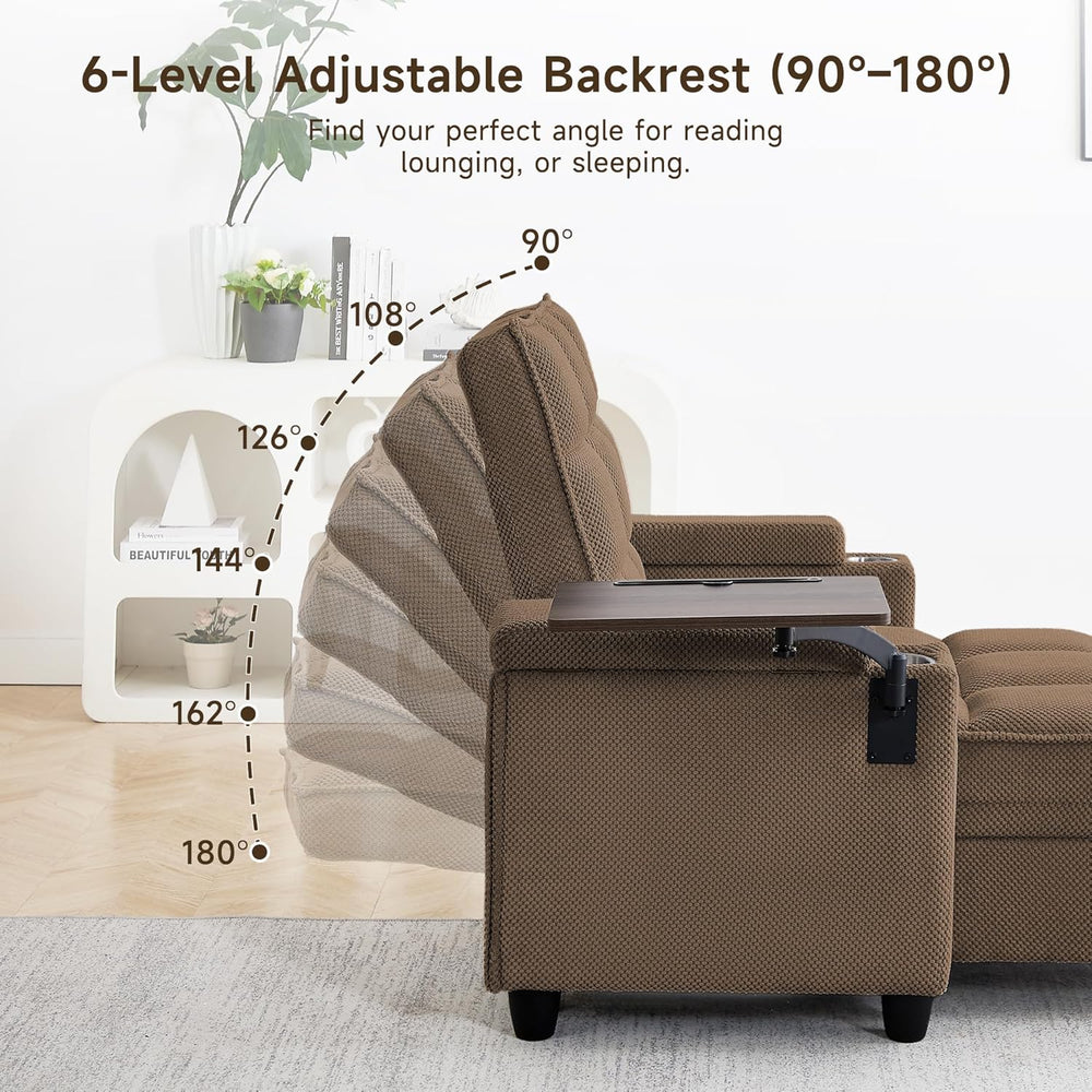 hansones 41.7" Oversized Chaise Lounge Chair Indoor, 3-in-1 Convertible ...