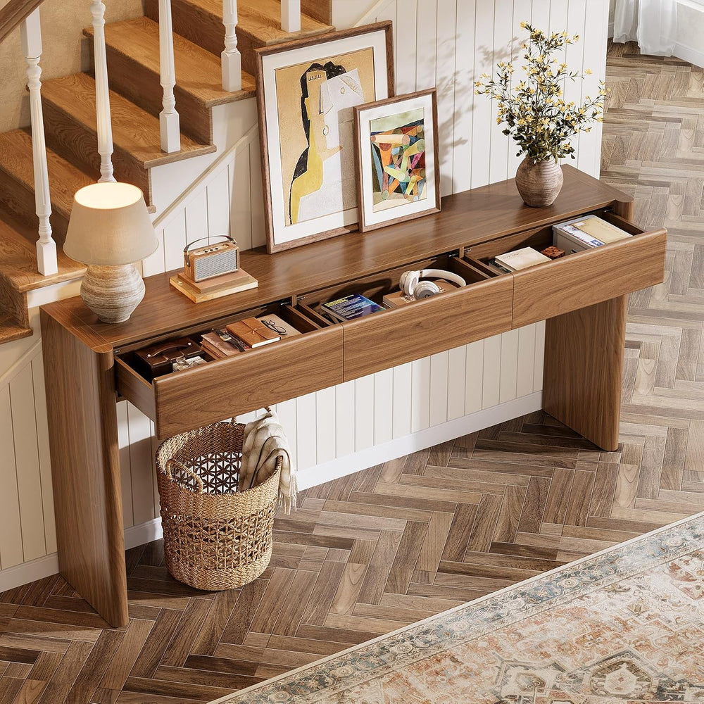 Tribesigns Console Table with 3 Drawers, 70.9" Wooden Entryway Table Beh...