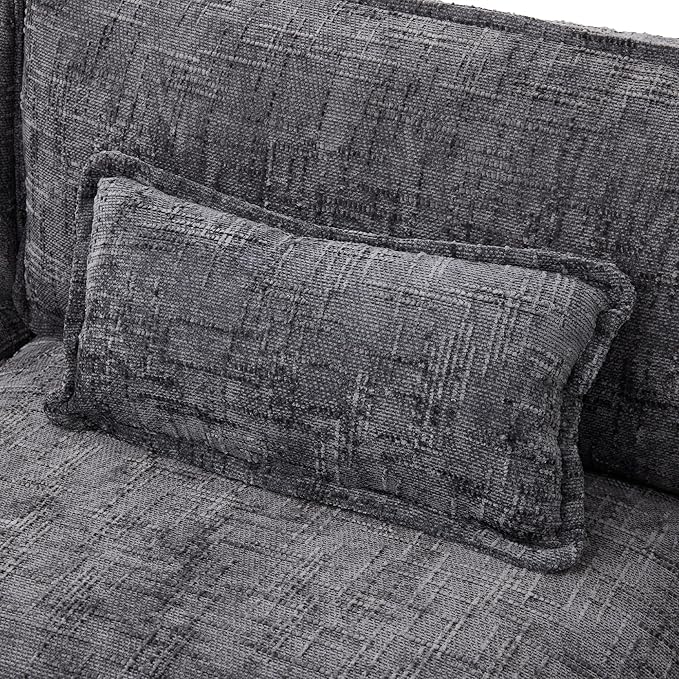 Ball & Cast 109" Oversized Sectional Sofa,Comfy Cloud Couch W/Movable Storage Ottoman,L Shaped Sectional Sofa W/USB Charging Port,Phone Holder&Side Pocke,Chenille Fabric,for Living Room,Gray