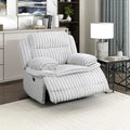 Lexicon Manual Glider Recliner Chair, Corduroy Manual Tab Pull Reclining Chair with Pillow Top Arms, Plush Cushions, Cozy Theater-Style Accent for Living Room/Bedroom, Easy Assembly, Gray