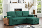 Devion Furniture Garisa 4-in-1 Convertible L Shaped Couch with Pull Out Bed and Storage, Sectional Sleeper Sofa with Reversible Chaise for Living Room, Apartment, Bedroom, Office