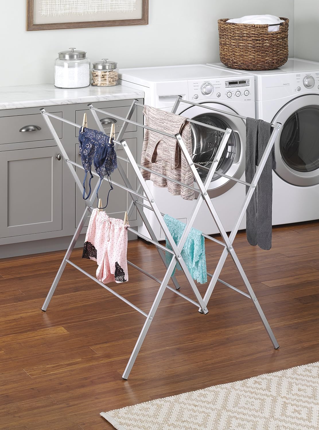 Whitmor Oversized Metal Drying Rack, Silver