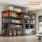 2050LBS Storage Shelves Heavy Duty 5 Tier Garage Storage Shelving, Adjustable Metal Shelving Unit Utility Rack Shelf for Warehouse, Pantry, Closet, Kitchen 72" H x 35.56" W x 16" D, Black