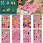 24-Grid Stackable Jewelry Organizer Tray Velvet Jewelry Storage Holder for Drawer Inserts Jewellery Display Box Case for Women Earring Rings Stud Necklaces (Set of 8, Pink
