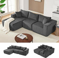 97" Modular Sectional Sofa, L-Shaped Boneless Couch with Deep Seat, Cozy Cloud Couch Sectional with Convertible Ottoman, Modern Sectional Couches for Living Room（ Grey）