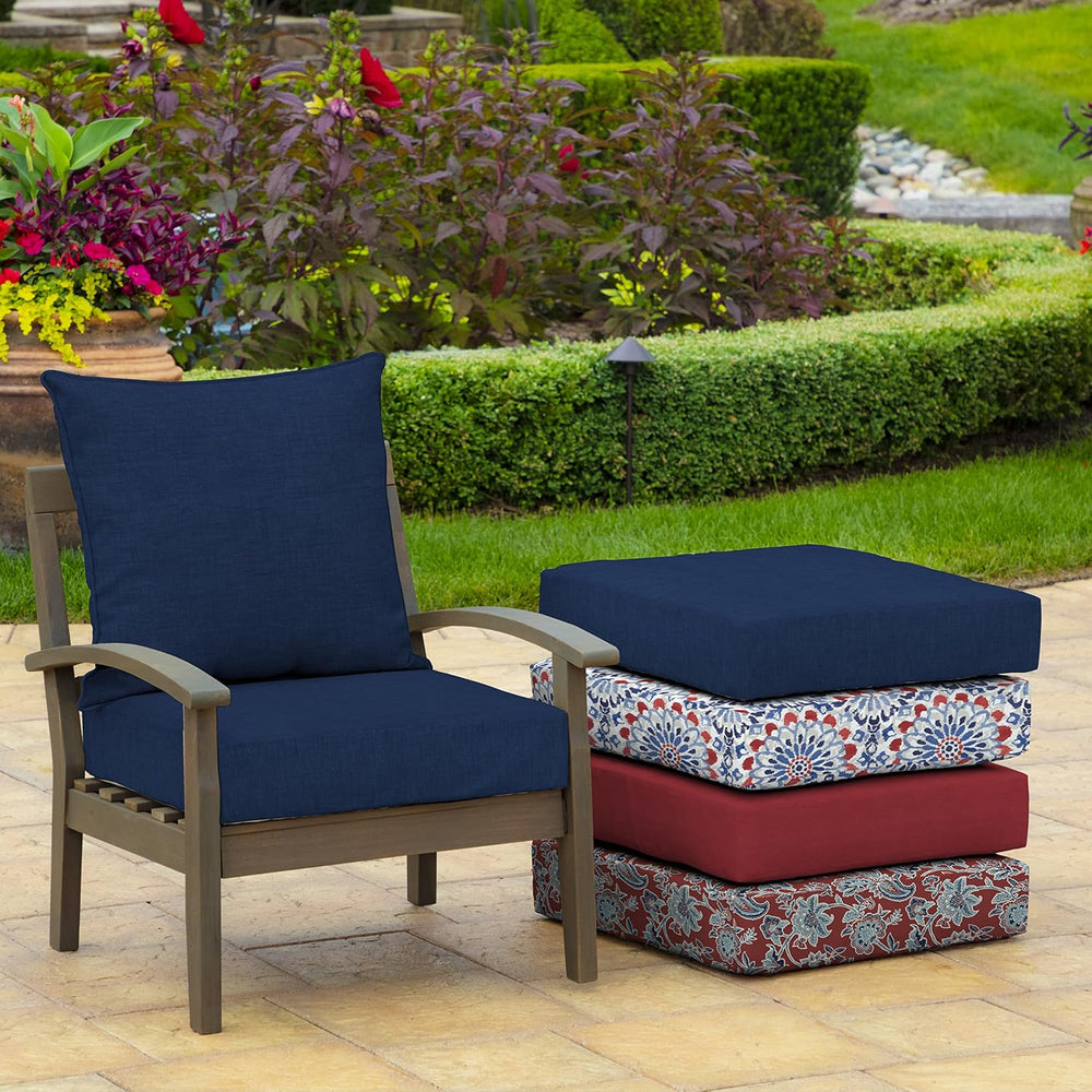 Arden Outdoor Chair Cushions for Patio Furniture, 22x24 Deep Seat, 2 Sets