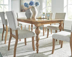 Signature Design by Ashley Rybergston Casual Dining Table with 4 Legs, Light Brown