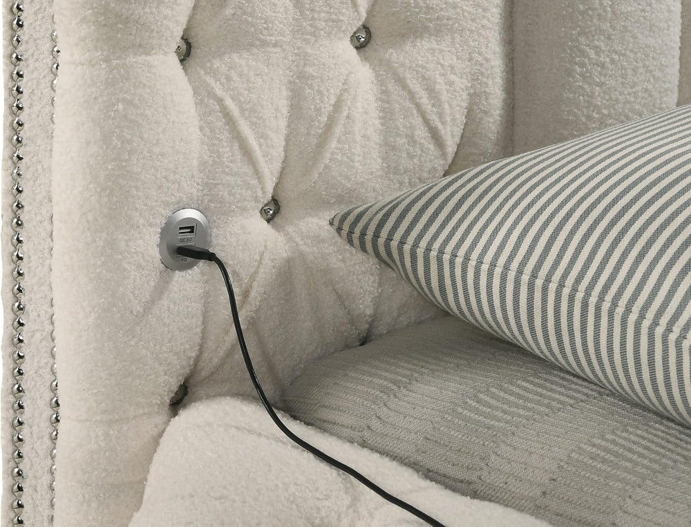 Coaster Home Furnishings Sonya Modern Classics Boucle Upholstered Queen Size ...