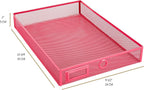 Annova Desk Organizer Wire Mesh 3 Tier Sliding Drawers Paper Sorter/Multifunctional/Premium Solid Construction for Letters, Documents, Mail, Files, Paper, Kids' Art Supplies (Pink)