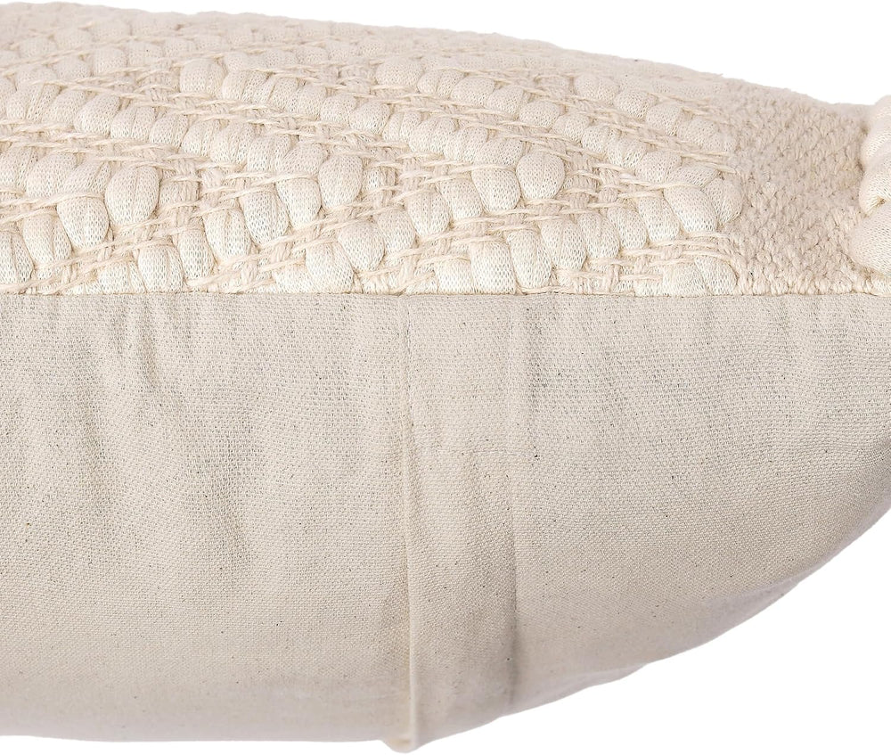 · REDEARTH · Boho Textured Handwoven Throw Pillow Cases - Boho Chic Natural