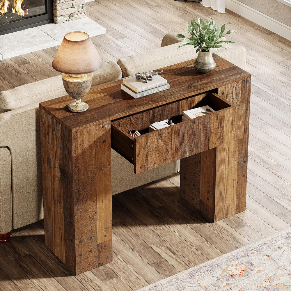 Tribesigns 39'' Farmhouse Console Table, Narrow Sofa Entryway Table w...