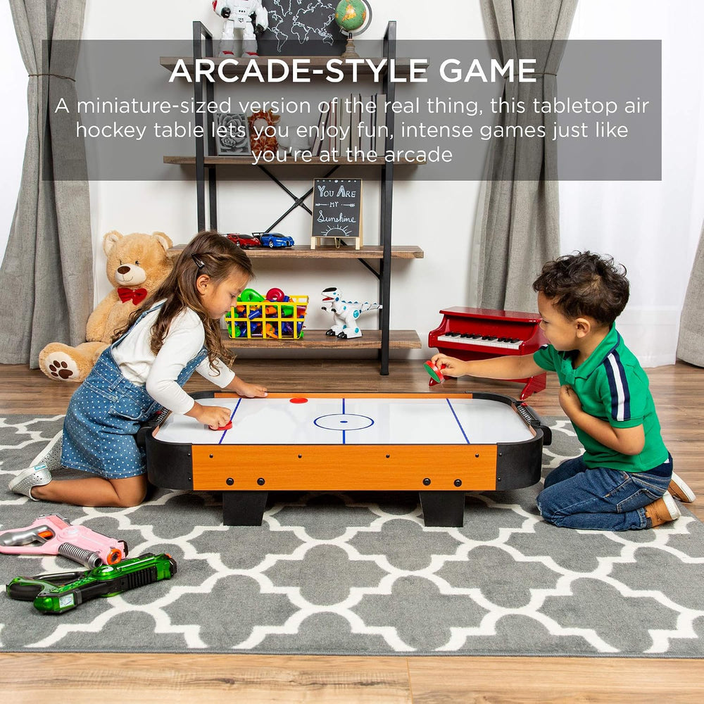 Best Choice Products Portable Tabletop Air Hockey Table for Game Room w/ 100V...