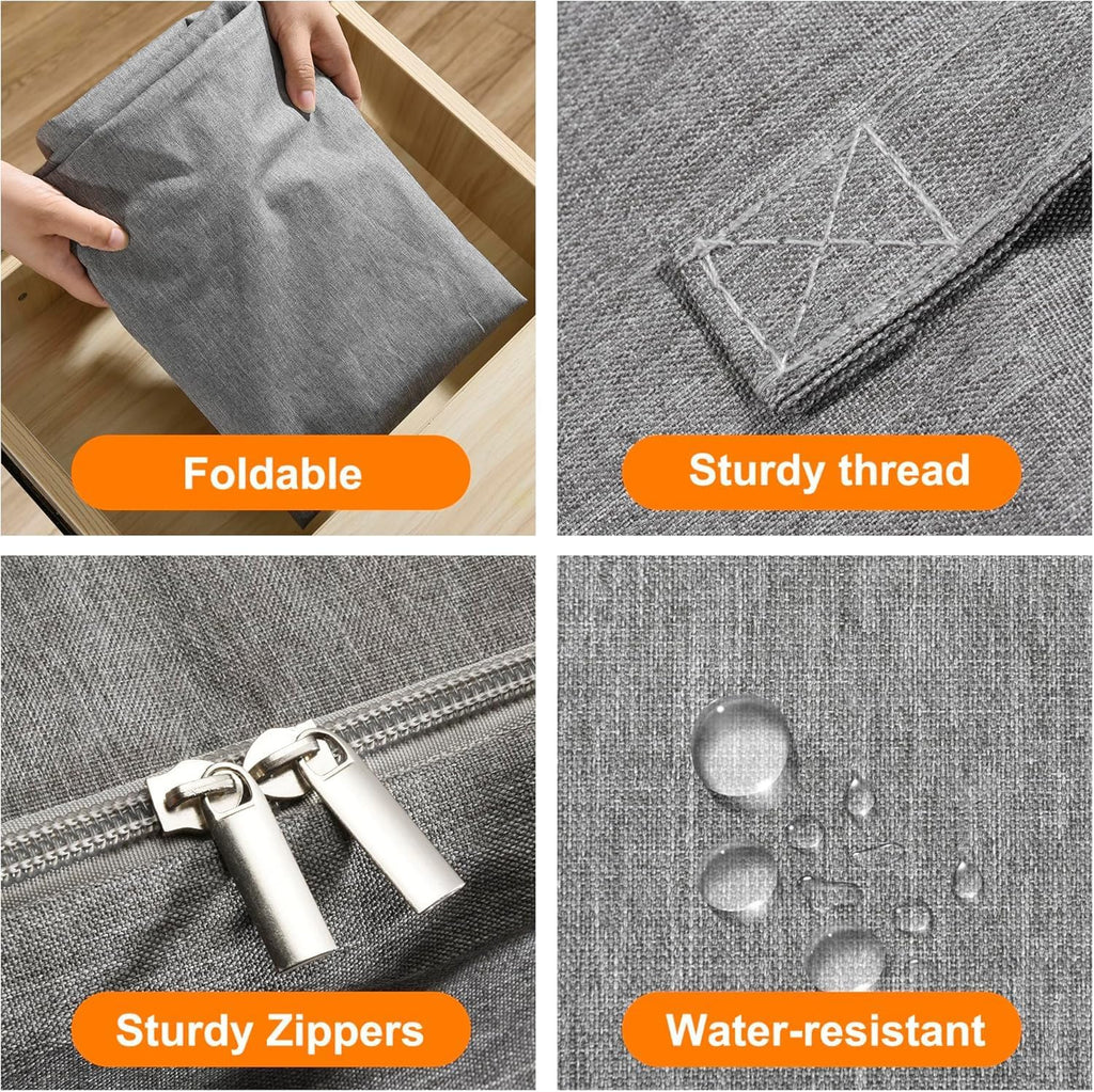 2 Pack 85L Comforter Storage Bags, Extra Large Bedding Storage Bags with Category Card and Clear Window, Reinforced Handles & Zippers, Foldable Closet Organizers for Blanket Pillow