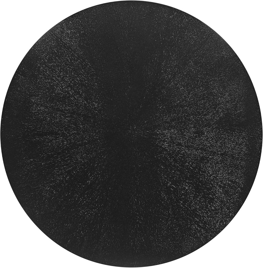 Modway Crossroads 24” Round Wood Side Table, Ash Wood Veneer in Black
