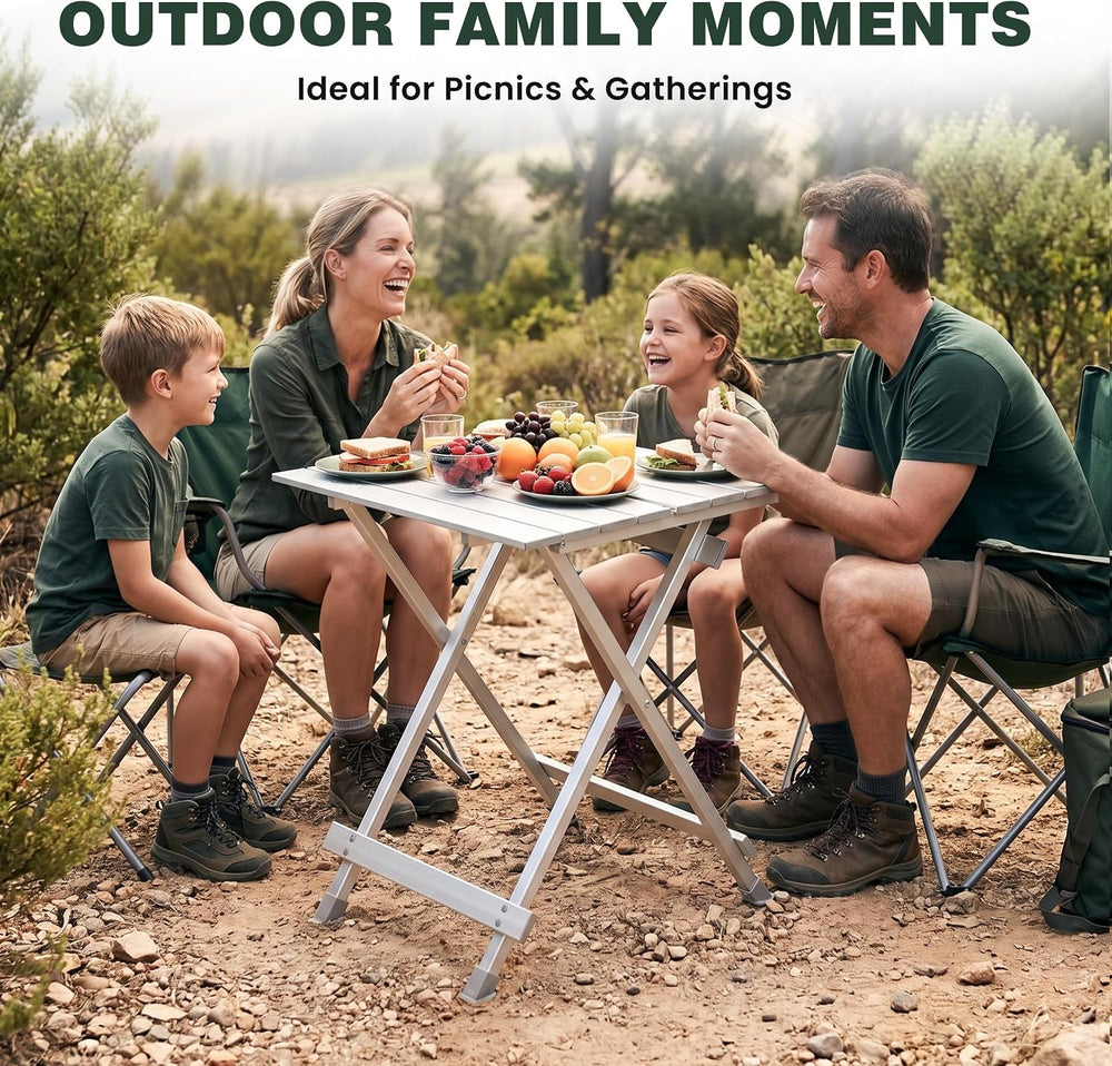 SUNNYFEEL Folding Camping Table - Lightweight Aluminum Portable Picnic Table ...