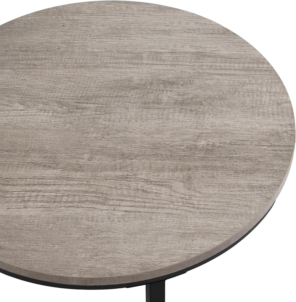 Topeakmart Nesting Side Tables Set of 2, Modern Round End Tables, Gray | Nest...