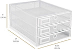 Annova Desk Organizer Wire Mesh 3 Tier Sliding Drawers Paper Sorter/Multifunctional/Premium Solid Construction for Letters, Documents, Mail, Files, Paper, Kids' Art Supplies (White)