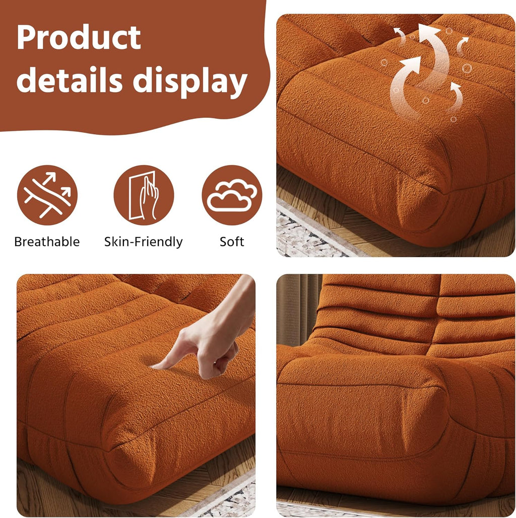 Adults Bean Bag Chairs Togo Couch Comfy Lazy Floor Sofa, 1 Seater
