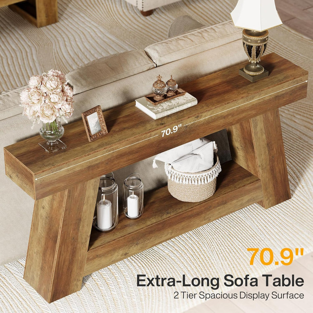 Tribesigns 70.9 Inch Long Console Tables, Farmhouse Entryway Table with Stora...