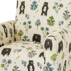 Kid Rocking Chair for Toddlers, Child Chair for Little Kids, Upholstered Toddler Armchair for Children, Comfy and Cute Little Kid Chairs (Rockers, Bears & Trees Print)