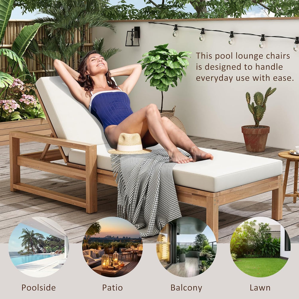 Think 30Lounge Chair Set of 2, Patio Sun Tanning Chair, Outdoor Chaise Lounge...