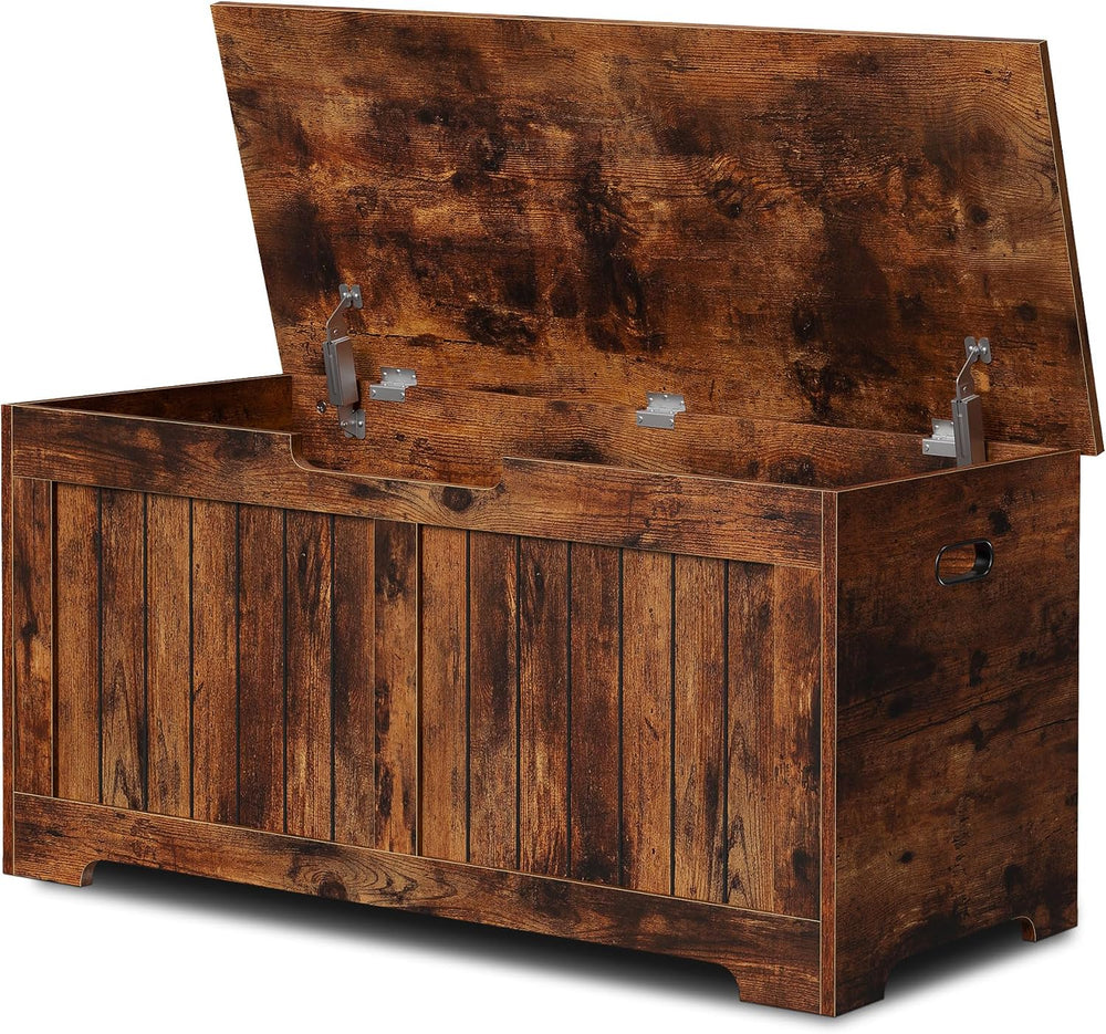 SUPER DEAL Storage Chest, 39 inches Chest Box Organizer with 2 Safety Hinges,...