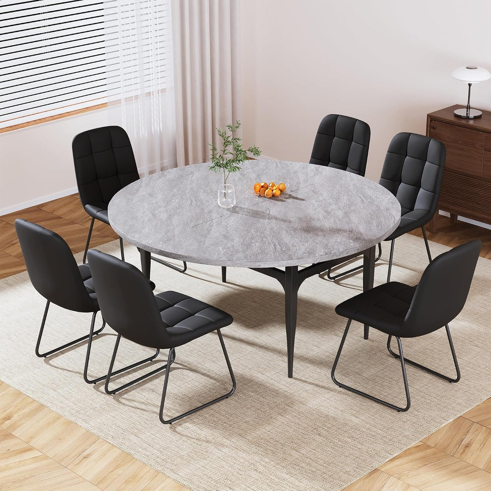 HIPIHOM Expandable Folding Dining Table Set, 55-Inch Round to Square Table wi...