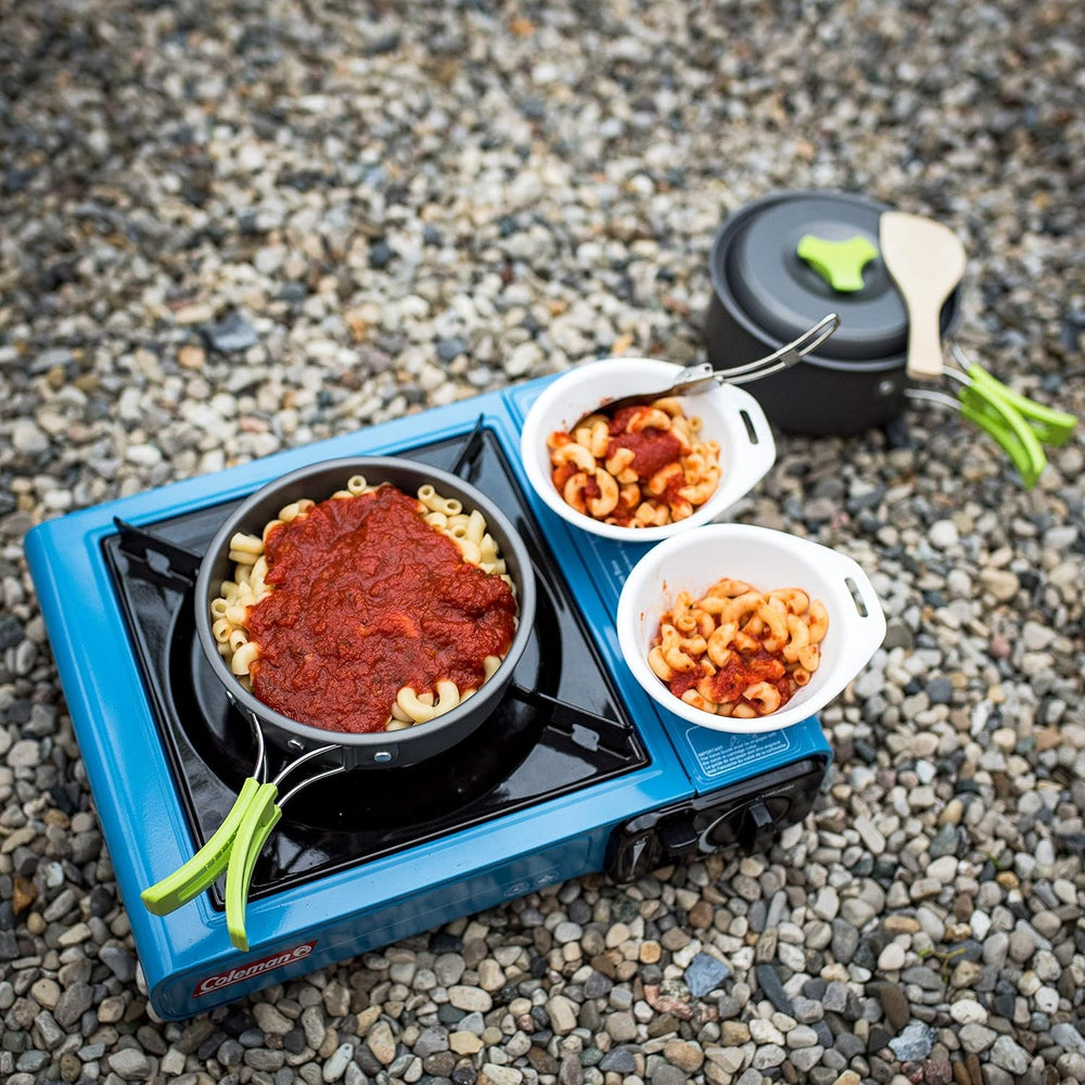 MalloMe Camping Cookware 18pc Mess Kit w/Backpacking Stove – Camping Cooking ...