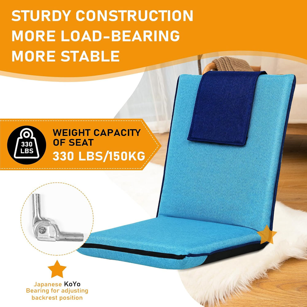 FASTMOMENT Floor Chair with Back Support 14-Position Adjustable Floor Chair P...