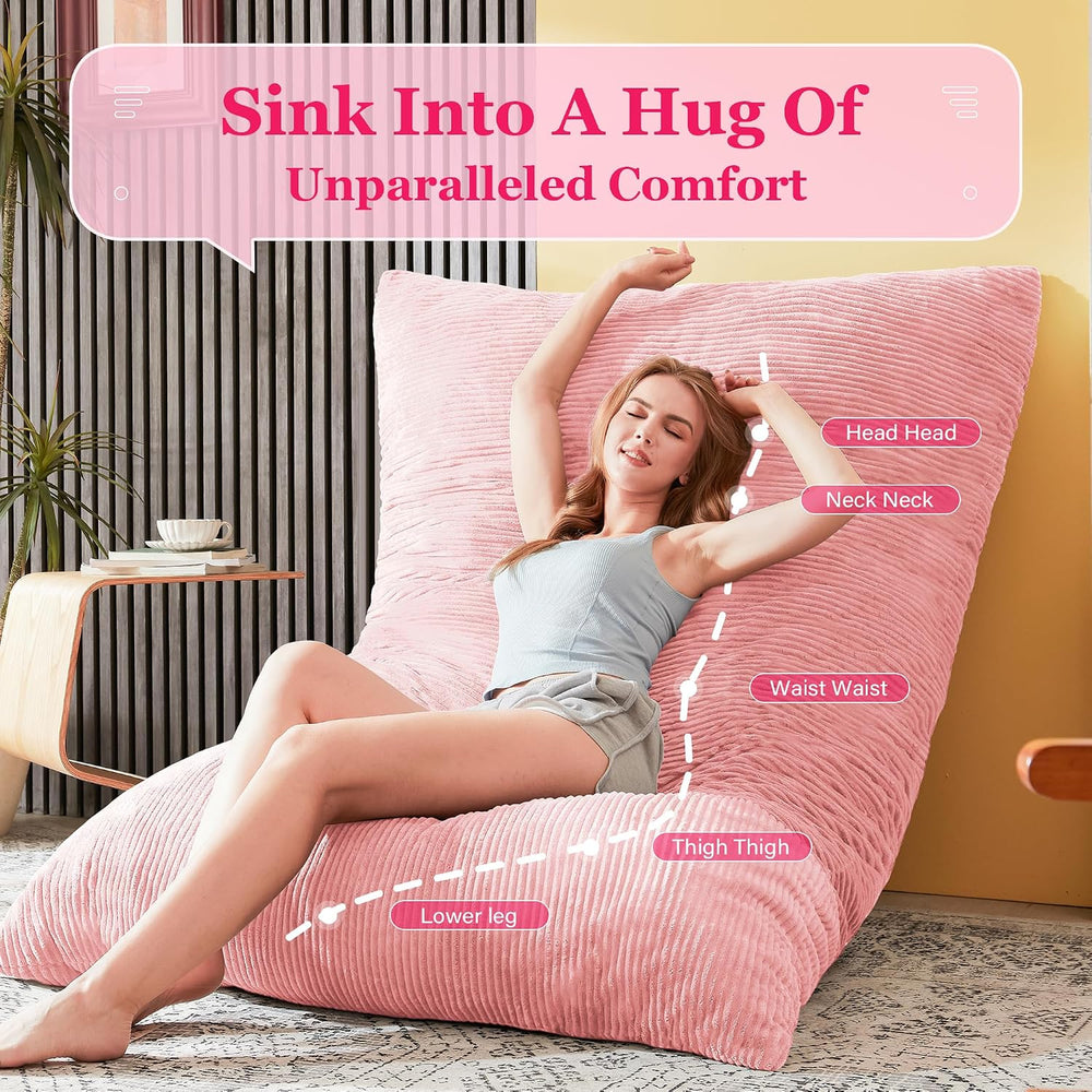 3 in 1 Big Bean Bag Chair for Adults, Large Giant BeanBag Chairs, Convertible...