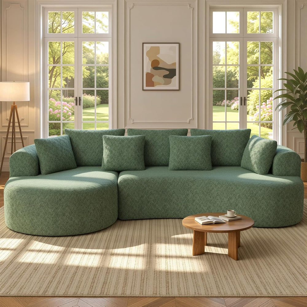 126" Oversized Curved Sectional Sofa for Living Room, Modern Couch with ...