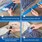 15-Pack Variety Vacuum Storage Bags for Comforters, Blankets & Clothes – Vacuum Sealed Compression Bags with Hand Pump – Space Saver Storage Bags for Bedding,Travel & Organization (3S, 4M, 4L & 4XL)