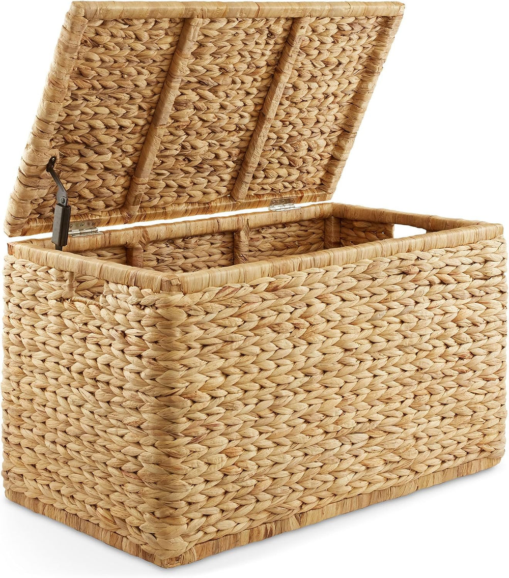 Casafield 30" Storage Chest with Lid, Handles, and Safety Hinge - Natura...